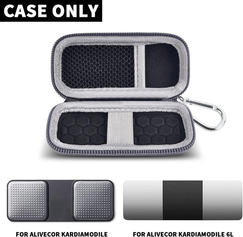 Heart Rate Monitor Case Compatible with AliveCor KardiaMobile Personal EKG/for AliveCor KardiaMobile 6L/ for Sec Heart Monitor. Storage Carrying Holder Fits for Pill Organizer -Black (Box Only)