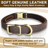 Leather Dog Collar with Metal Quick Release Buckle, Soft Genuine Cowhide Heavy Duty Metal Dog Collar Adjustable for Small Medium Large Dogs Pets. (M, Neck 14-22"(Release Buckle))