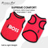 Parisian Pet Dog T-Shirt - Lightweight Sleeveless Outfit with Embroidered 'The Boss' for Large Dogs - 3XL