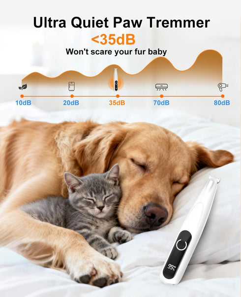 2026 Trimmer, 35dB Trimmer IREDOON New Pet Precision Low-Noise Dog Paw with LED Light, Safe Curved Ceramic Blade