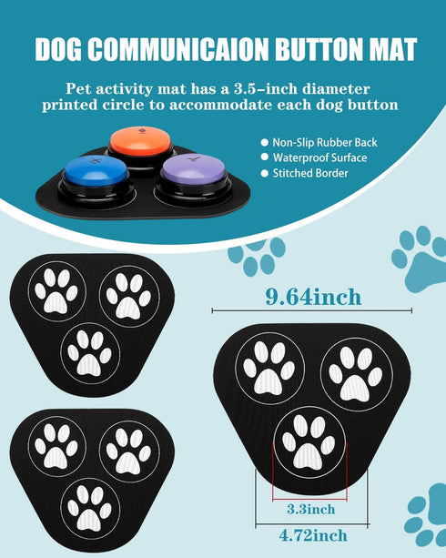Dog Buttons for Communication, 9 Pcs Talking Button Set, 30s Voice Recording, Pet Speech Training Buzzers with Stickers