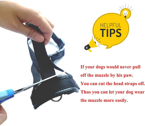 Head Strap Dog Muzzle Prevents Taking Off by Paws for Small, Medium and Large Dogs (XL/Red)