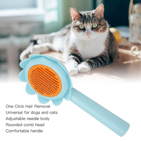 Pet Slicker Brush for Dogs, Cats, Rabbits, Self Cleaning Massage Pet Shedding Grooming Brush, Pet Hair Removal Brush for Dogs Short Hair, Long Hair