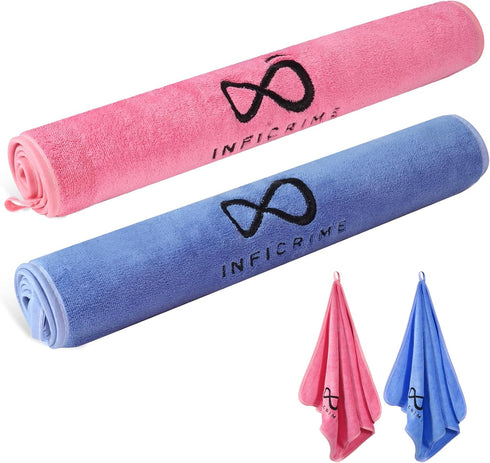 2 Pack 380 15"x31" Microfiber Gym Towels, GSM Bigger Size Super Soft Quick-Drying Towels for Workout, Yoga, Fitness
