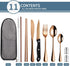 Portable Travel Utensils Set,Reusable Utensils,Travel Camping Cutlery Set,Stainless Steel Flatware Set with Case,Lunch Boxes Workplace Camping School Picnic (Rose Gold) by Logcow