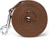 Strong Durable Nylon Dog Training Leash, 1 Inch Wide Traction Rope, 6 ft 10ft 15ft for Small Medium Dogs (Brown)