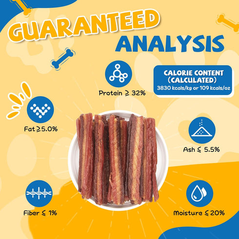 gazeupon Soft Dog Jerky Treats for Large Dogs, Triple Flavored Meat Strips, Healthy Training Snacks Made with Real