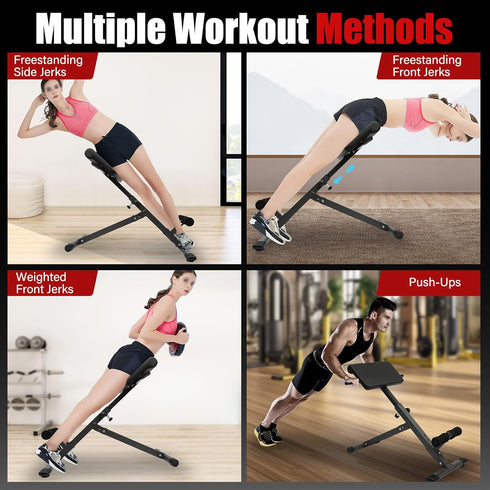 kitneed Roman Chair Back Extension Weight Bench Ab Machine Foldable Angle Height Adjustable Sit up Exercise