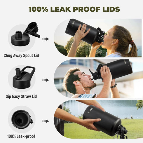 128oz 1 COKTIK Insulated Water Bottle - Stainless Steel Vacuum Metal, Portable Gallon Large-Capacity Sports Bottle