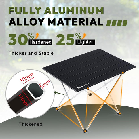 MellowCamp Camping Side Table, Ultralight Aluminum Folding Table, Small Compact Portable Ideal for Beach, Outdoor