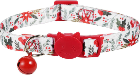 BoomBone Cat Christmas Collar Flower, Breakaway Puppy Collars Charms, Pet Xmas Accessories