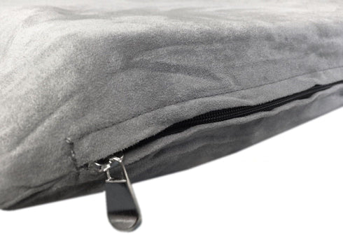 DIY Pet Bed Pillow Duvet Suede Cover - Waterproof Internal Case for Medium Dog/Cat, Gray Color