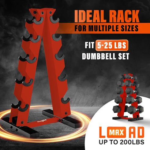 YES4ALL Dumbbell Rack Stand Only, 5 Tier A Frame Weight Rack for Dumbbells