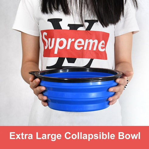 Extra Large Collapsible Dog Bowl, XL Travel Dog Bowl, 102oz Portable Collapsible Traveling Bowls with Carabiner for