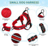 SlowTon No Pull Small Dog Harness & Leash Set, Adjustable Soft Vest Harness for Small Medium Dogs (R-Front Clip, S)