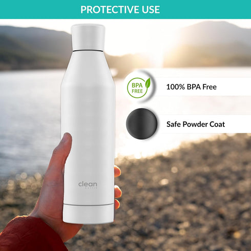 The Clean Hydration Co Canteen 17 - Vacuum Insulated Stainless Steel Water Bottle with Removable Bottom Cap