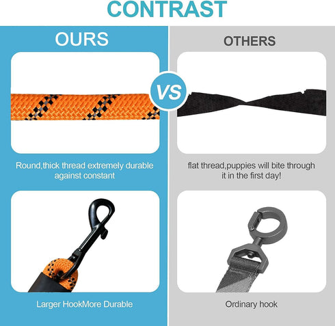3 Dog Leash No Tangle, Heavy Duty Multiple Dog Lead with Shock Absorbing Bungee and Padded Handle for Medium Large Dogs