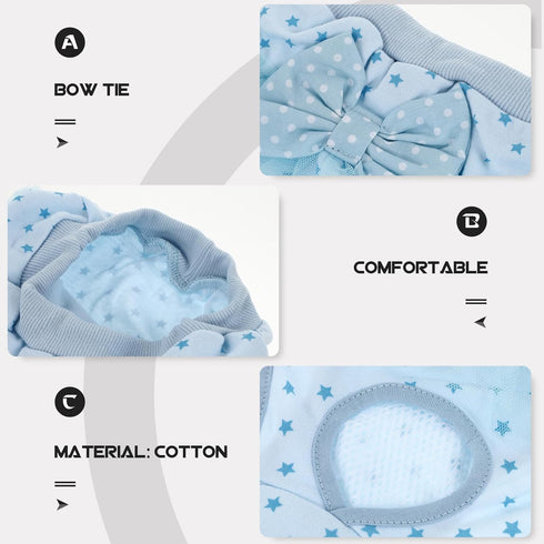 Dog Sanitary Pants Puppy Diaper Pantie Cotton Lace Blue S Female Dog Period Underwear Pet Diaper for Incontinence