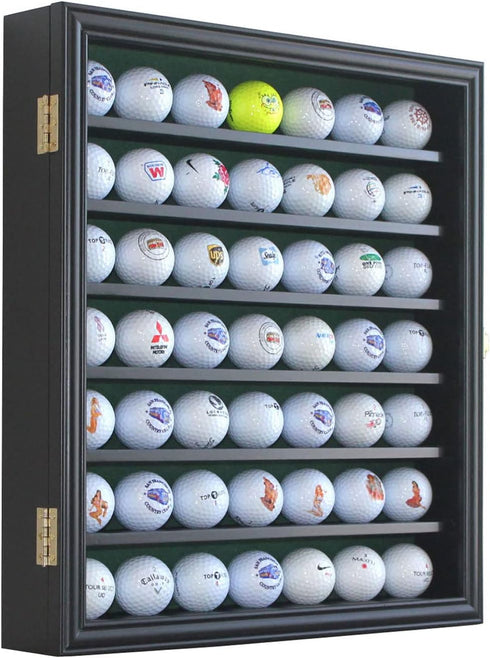 49 7 DisplayGifts Golf Ball Display Cabinet Stand Storage Wall Mounted Shelves Display Case Shadow Box with Lockable