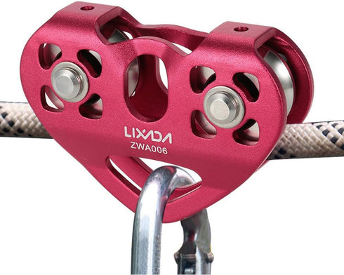 LIXADA Zipline Pulley 30KN Trolley for 1/4 5/16 3/8 1/2 Cable, Holds Up to 6700lbs for Backyard Zipline