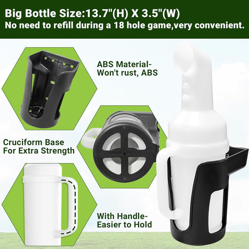 Universal Golf Cart Sand Bottle for Club Car EZGO Yamaha, Divots Filler Sand & Seed Bottle with Rattle Proof Holder