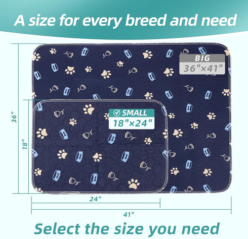 LINDOPTWS ((18*24 Inch (Pack 2))) Washable Dog Pee Pads - Reusable, Ultra Absorbent & Leak-Proof Puppy Training Pads