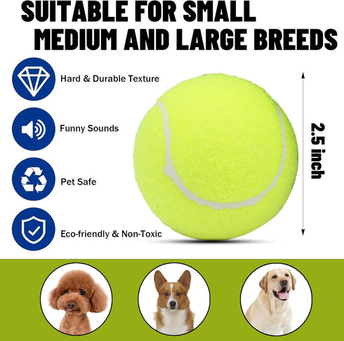 20 Pack 2.5 inch 2.5inch) Magicorange Dog Tennis Balls, Floatable Squeaky Tennis Balls for Fetch Exercise, Natural