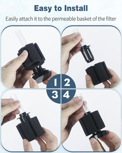 6 Pack Pawfly Replacement Filter Sponges Aquarium Nano Bio Sponge Filter, Aquarium Filter Sponges Black Bio Foam