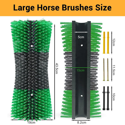 TrailBlaze 4Pcs Livestock Scratching Brush Kit - Extra Large Size, Upgraded Horse/Goat/Cow/Cattle Scratcher Brush, Itch