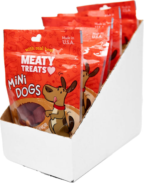 Mini Dogs Beef & Cheese Flavor Soft & Chewy Dog Treats, 3 oz (Pack of 8)