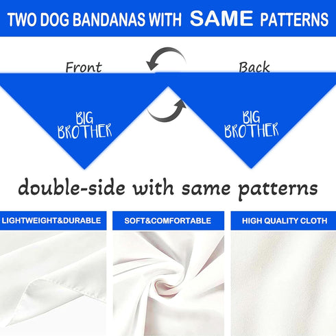 Big Brother Dog Bandanas, Blue Pet Scarfs for Small Medium Large Dogs, New Baby Announcement Pet Accessories Pregnancy