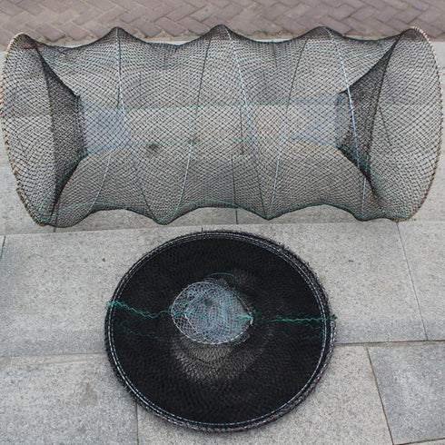 2pcs 17x10 Inch Portable Collapsible Fish Trap Metal Mesh Turtle Trap Saltwater Shrimp Lobster Easy to Use and Store