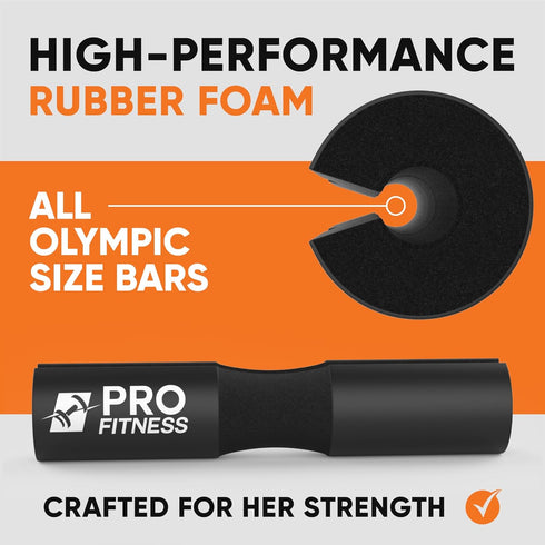 ProFitness Barbell Pad for Squats, Lunges & Hip Thrusts - Hip Thrust Pad, Barbell Cushion for Olympic or Standard Bars