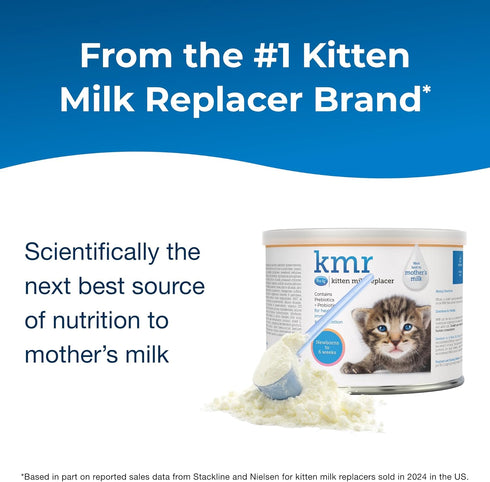 6 oz PetAg KMR Kitten Milk Replacer Powder - - Powdered Kitten Formula with Prebiotics, Probiotics & Vitamins