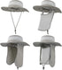 Outdoor Sun Hat with UPF 50 Protection, Waterproof Fishing Hat with Face Cover Summer Neck Flap