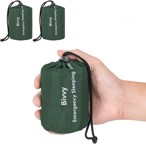 Zmoon Emergency Sleeping Bag 2 Pack, Lightweight Thermal Bivy Sack for Camping, Hiking, Outdoor Activities