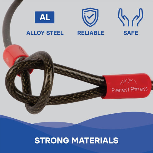 Heavy Duty Security Cable for Bike & Bicycle - 65 ft Universal Steel Looped Cable for Outdoor Generator Protection