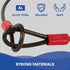 Heavy Duty Security Cable for Bike & Bicycle - 65 ft Universal Steel Looped Cable for Outdoor Generator Protection