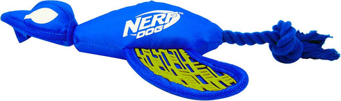 Nerf Dog Large Nylon Launching Duck, Blue/Green