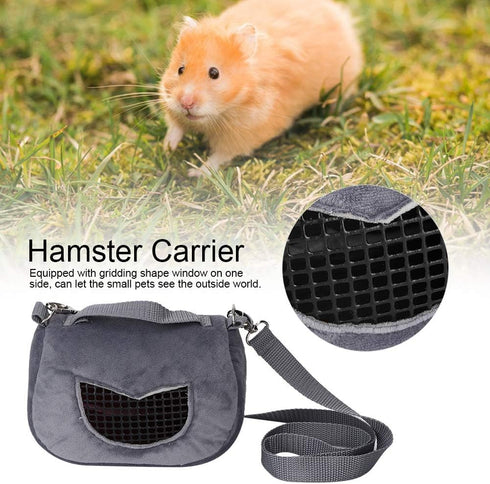 Small Pet Carrier Bag, Gray Flannelette Portable Breathable Carrier for Small Pets (M)