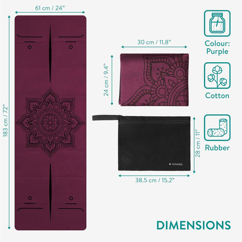 Navaris Foldable Yoga Mat - Non-Slip Portable Exercise Mat for Travel - 1/16" (1.5mm) Thick Pilates, Workout, Gym,