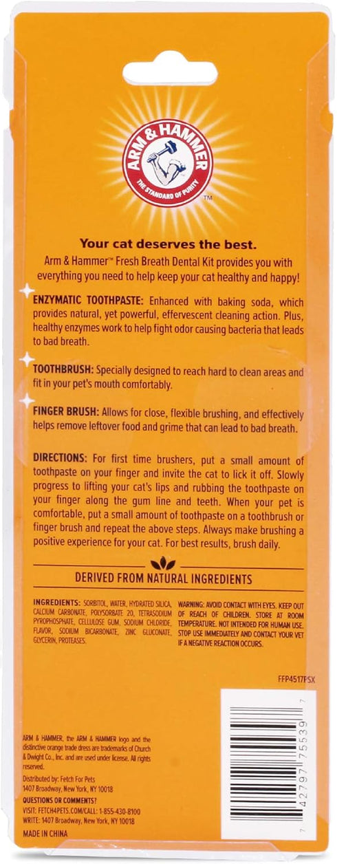 Hammer 3 Set Flavor,2.5 Arm & for Pets Dental Kit for Cats | Eliminates Bad Breath | Piece Includes Cat Toothpaste, Cat
