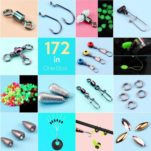 Fishing Terminal Tackle Accessories, Hooks, Weights, Jig Heads, O-Rings, Rolling Swivels for Saltwater Freshwater