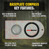 MTac Liquid Filled Baseplate Compass GlowinDark Orienteering/MapReading Compass for Hiking, Survival, Camping, Hunting