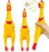 2Pcs Large Screaming Rubber Chickens,15 Inch 12 Inch Yellow Squawking Squeaky Chicken