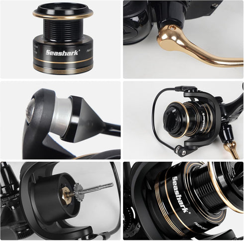 Spinning Fishing Reel FMCF - Freshwater and Seawater Fishing Reel with Max 17.6lb Carbon Resistance, High Speed Gear