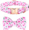 Lionheart Glory Dog Bow Collar, Valentine's Day Dog Collar for Small Dogs, Pink Collar with Bowtie Spring Design