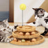 DoogCat Cat Ball Track Toy with Puzzle Top, 3-Level Tower with 9