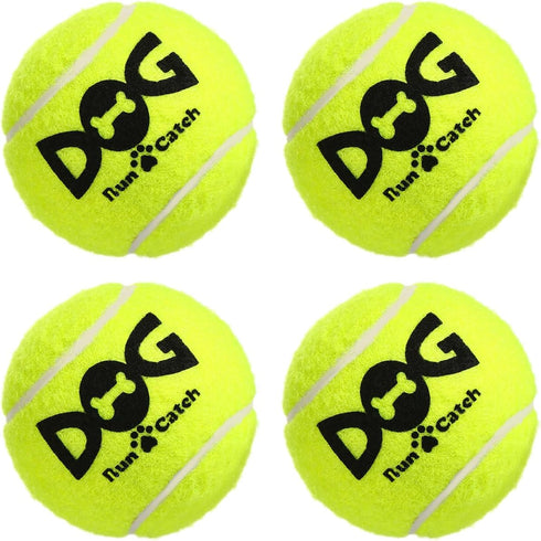 Squeaky Tennis Balls for Dogs, Colorful Easy Catching Pet Balls, 4 Pack (2.5 Inch Yellow)