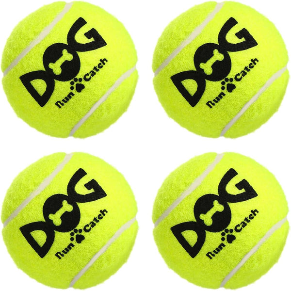 Squeaky Tennis Balls for Dogs, Colorful Easy Catching Pet Balls, 4 Pack (2.5 Inch Yellow)